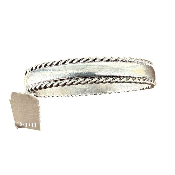 J. Jill Hinged Bracelet Bangle Silver Tone Braided Rope Magnetic Classic Polish - Picture 2 of 15